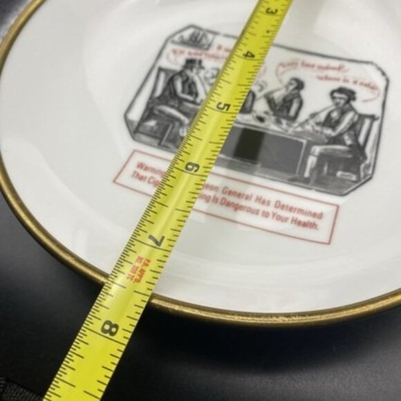 Vtg Horchow Collection Japanese Porcelain Brass Plate Bowl Smoking Scene 7.5" - Picture 7 of 8